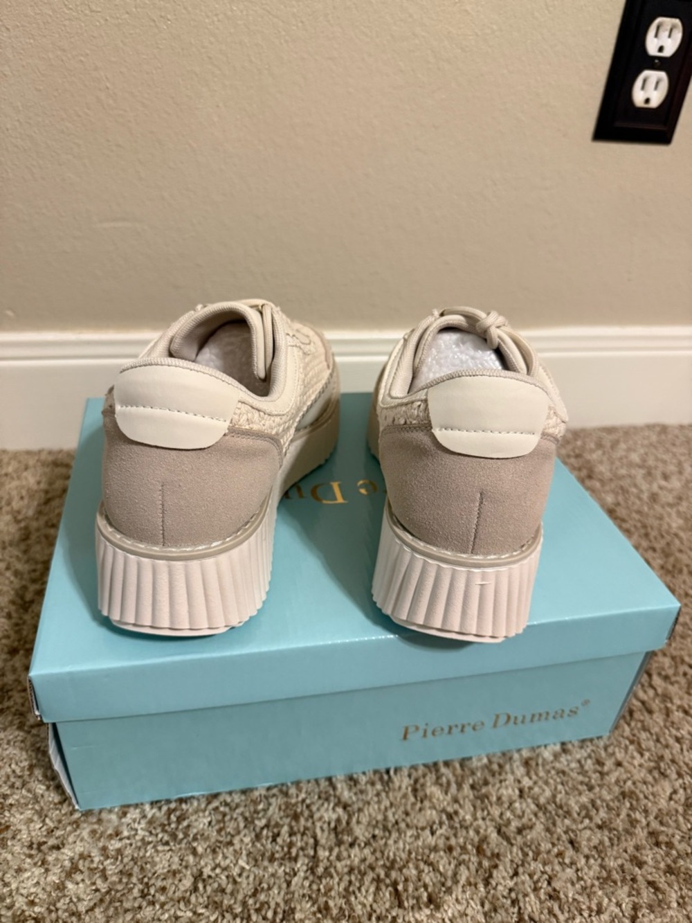 Pierre Dumas Cream Women Platform Sneakers - Picture 5 of 5